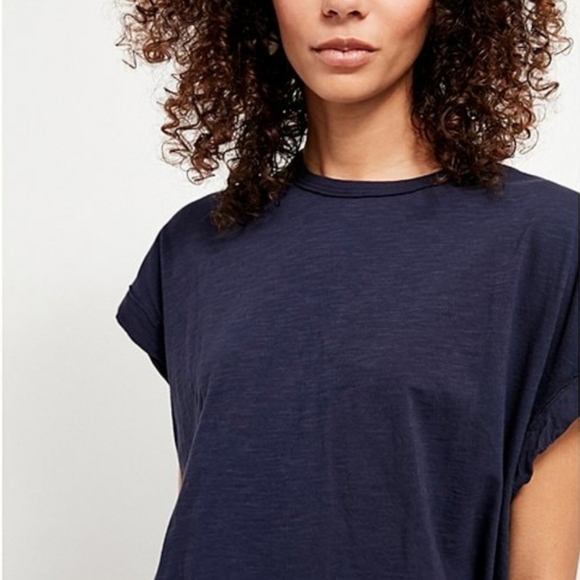 Free People You Rock Tee Shirt Short Sleeve Navy Sizes Small Medium & Large NWT - Picture 9 of 11